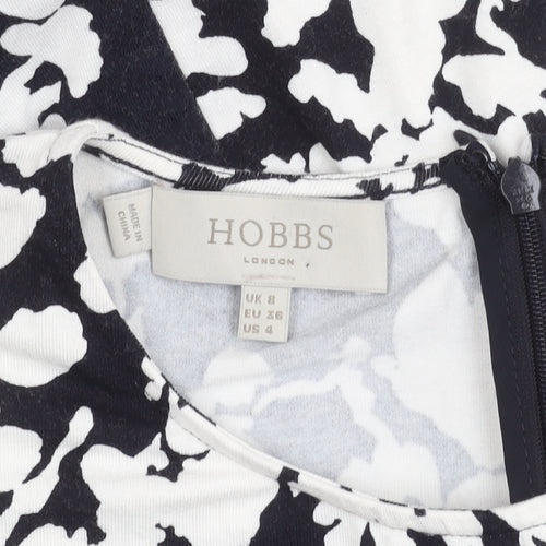 Hobbs Women’s Blue Floral Fit & Flare Dress Size 8 Long Sleeve