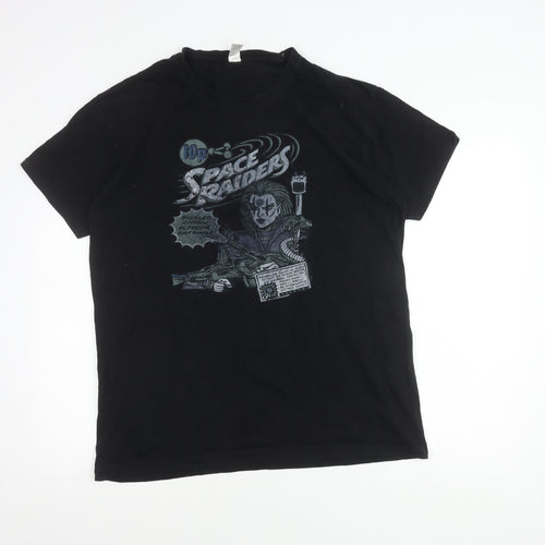 Imperial Men’s Black Retro Space Raiders Graphic T-Shirt Size S