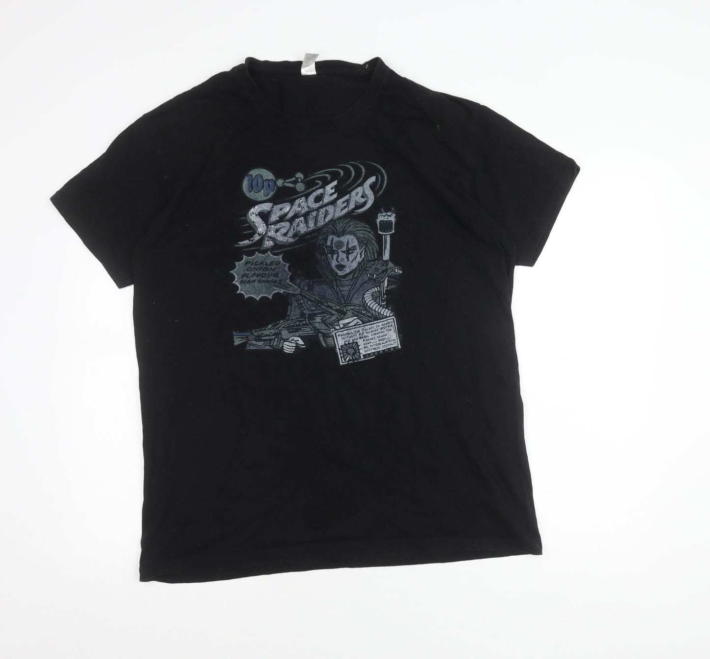 Imperial Men’s Black Retro Space Raiders Graphic T-Shirt Size S