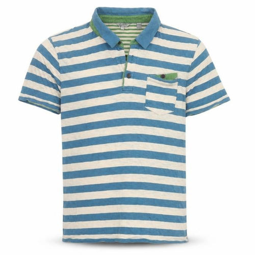 Ted Baker Men's Blue Striped Polo Shirt Size L Cotton Casual