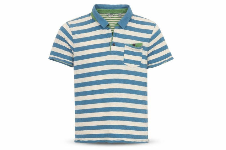 Ted Baker Men's Blue Striped Polo Shirt Size L Cotton Casual