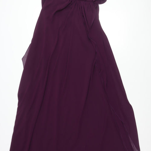 ABS by Allen Schwartz Women’s Purple One Shoulder Formal Gown Size 10