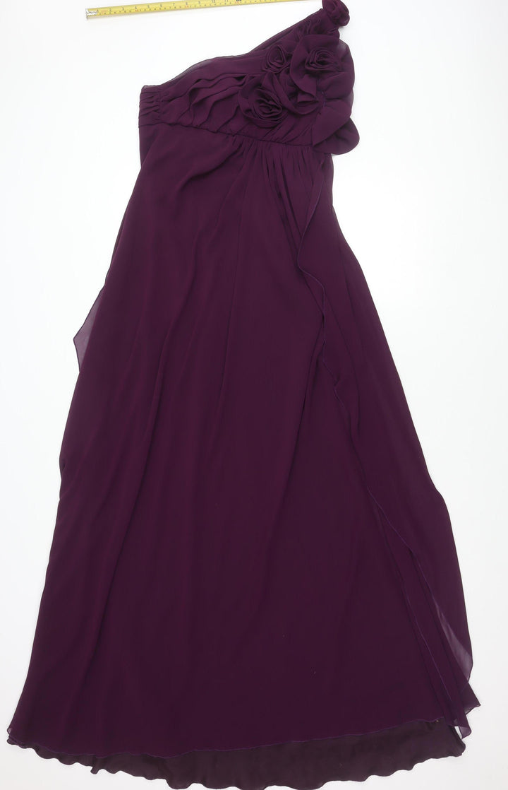 ABS by Allen Schwartz Women’s Purple One Shoulder Formal Gown Size 10