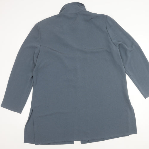 Jacques Vert Womens Blue Size 18 Collared Button Up Tunic Blouse