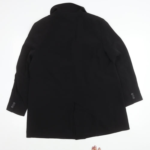 H&M Women Black Double-Breasted Blazer Jacket Size 12