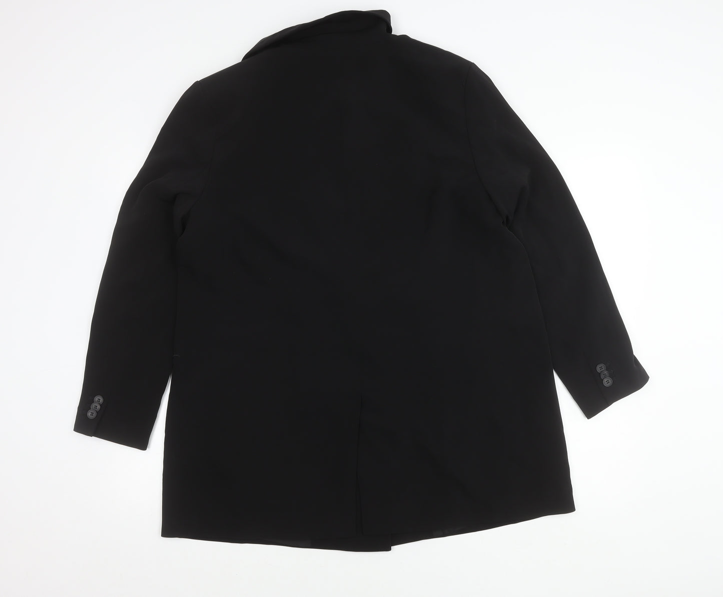 H&M Women Black Double-Breasted Blazer Jacket Size 12