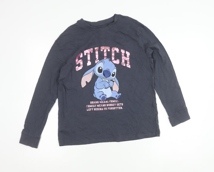 Marks and Spencer Girls Grey Stitch Disney Long Sleeve T-Shirt 12-13Y