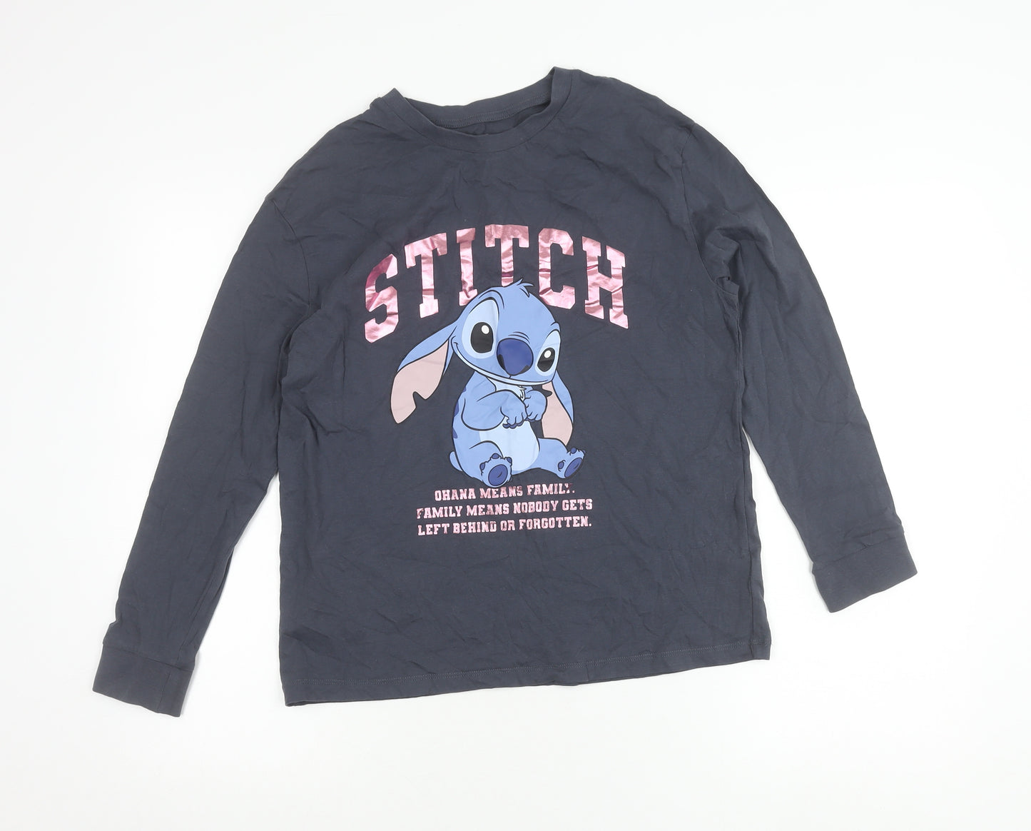 Marks and Spencer Girls Grey Stitch Disney Long Sleeve T-Shirt 12-13Y