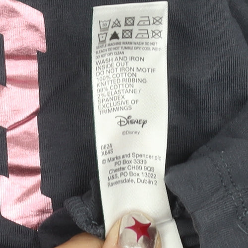 Marks and Spencer Girls Grey Stitch Disney Long Sleeve T-Shirt 12-13Y