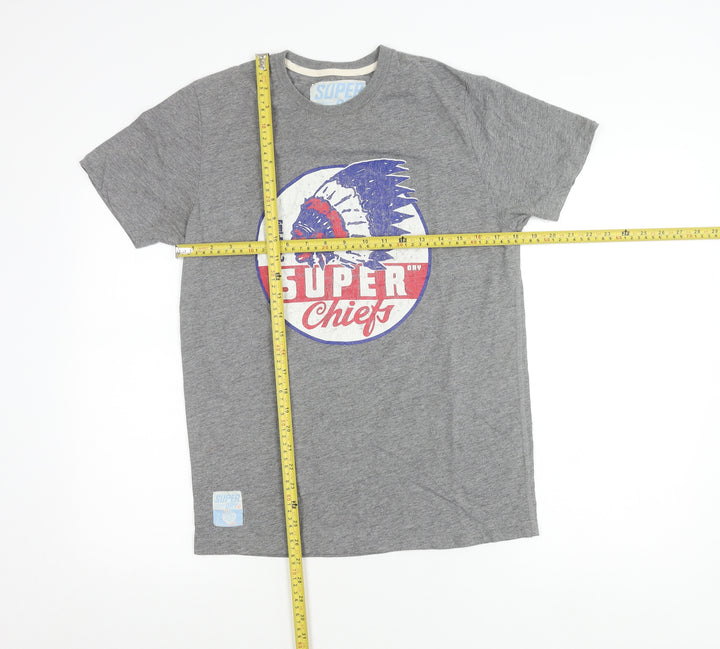Superdry Mens Grey Graphic Print Retro Crew Neck T-Shirt Size S