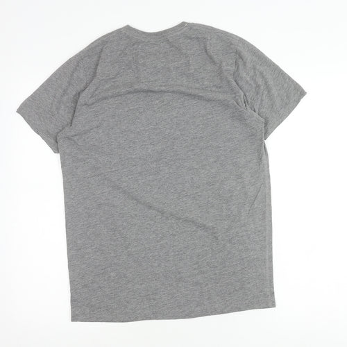 Superdry Mens Grey Graphic Print Retro Crew Neck T-Shirt Size S