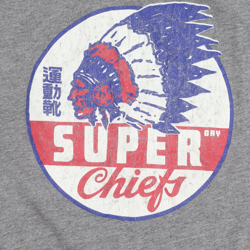 Superdry Mens Grey Graphic Print Retro Crew Neck T-Shirt Size S