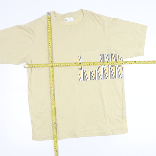 Greenwich Men’s Beige Medium Short Sleeve Graphic Pocket T-Shirt