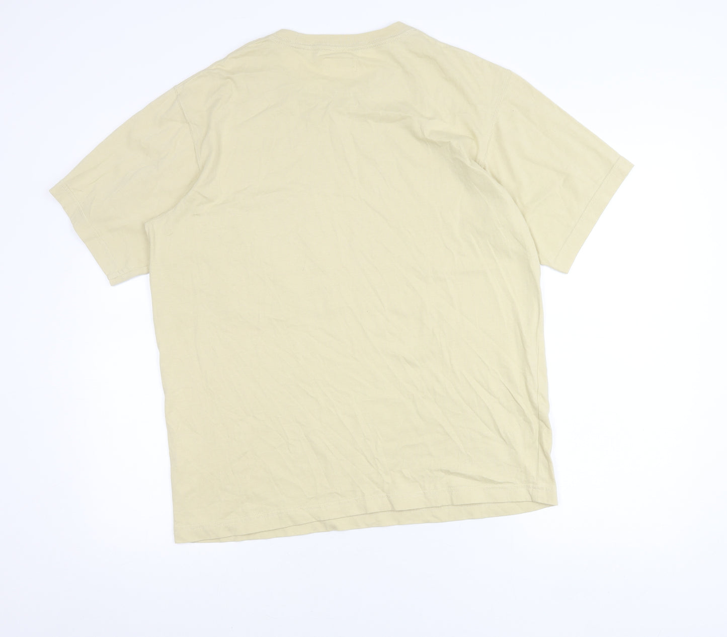 Greenwich Men’s Beige Medium Short Sleeve Graphic Pocket T-Shirt