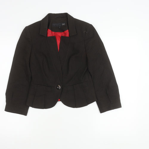 Next Petite Women's Black Size 6 One-Button Blazer Jacket
