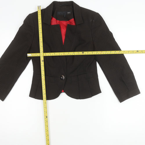 Next Petite Women's Black Size 6 One-Button Blazer Jacket