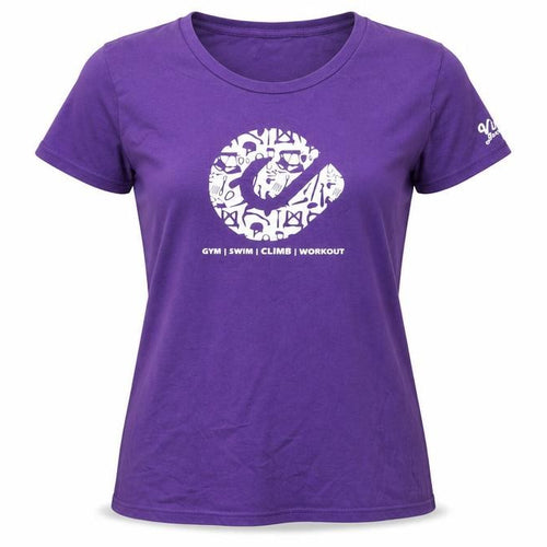 Earth Positive Womens Purple Cotton T-Shirt L Short Sleeve Crew Neck