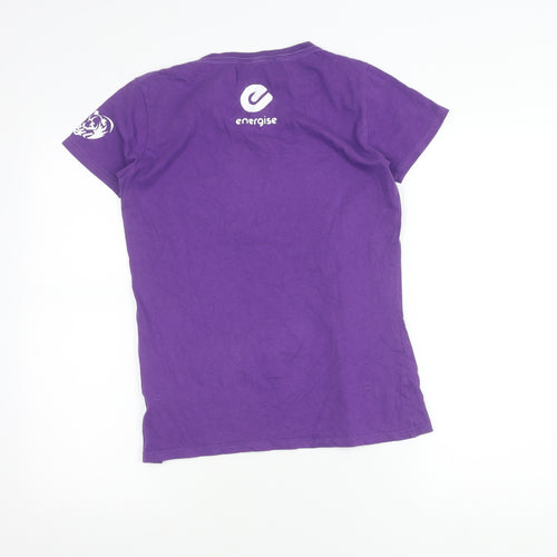 Earth Positive Womens Purple Cotton T-Shirt L Short Sleeve Crew Neck