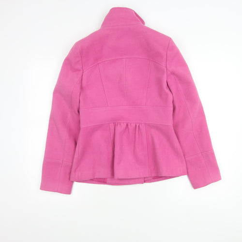 Debenhams Womens Pink Pea Coat Size Buttoned Jacket – Preworn