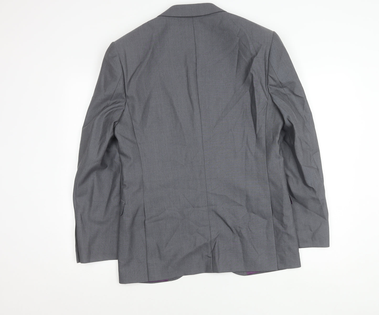Brook Taverner Men's Grey 40R Wool Blazer Jacket Formal Notch Lapel