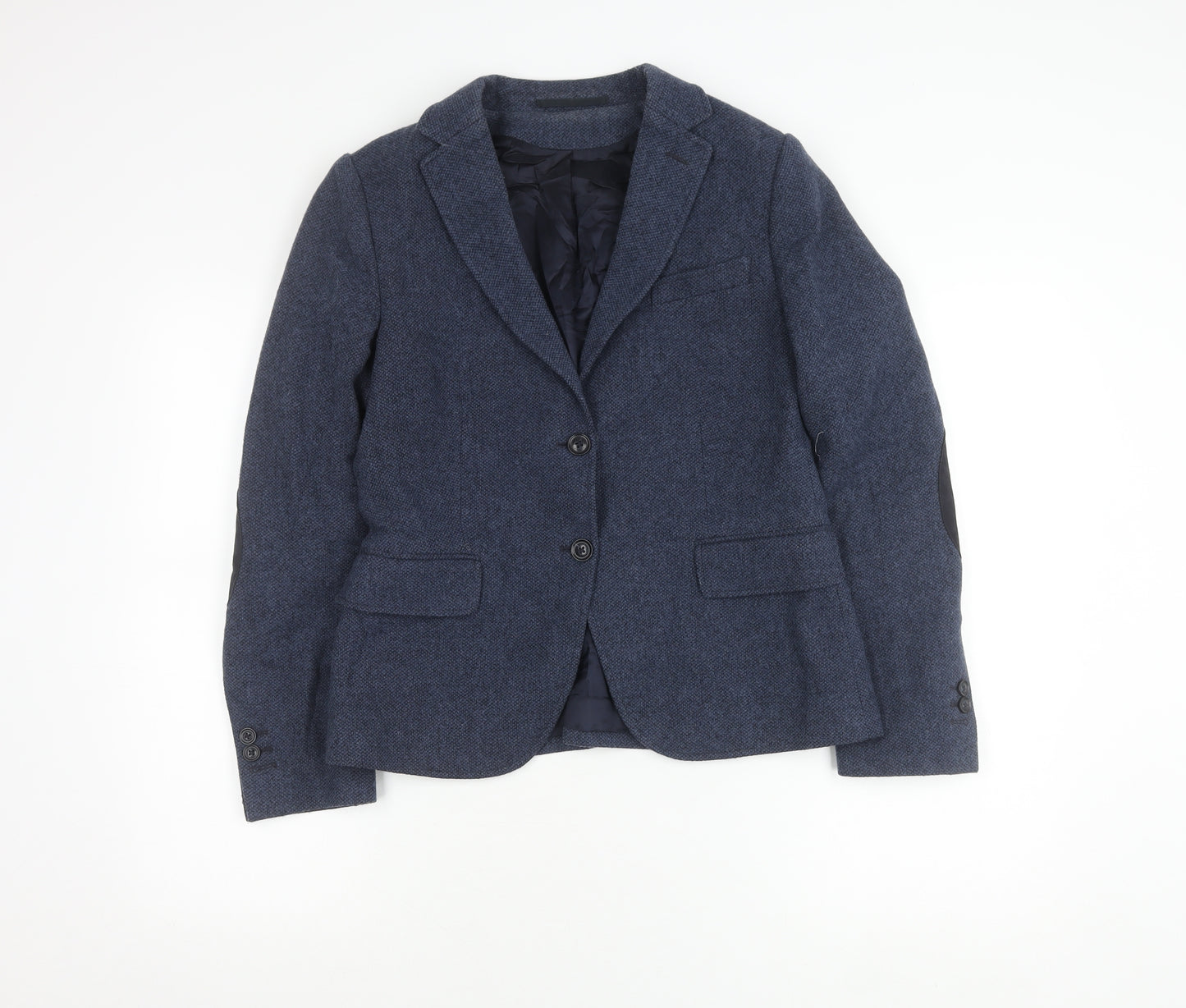 Gant Women's Blue Tweed Wool Blazer UK 12 Regular Fit
