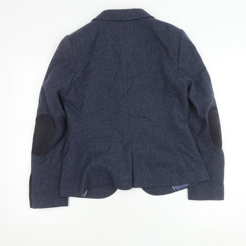 Gant Women's Blue Tweed Wool Blazer UK 12 Regular Fit