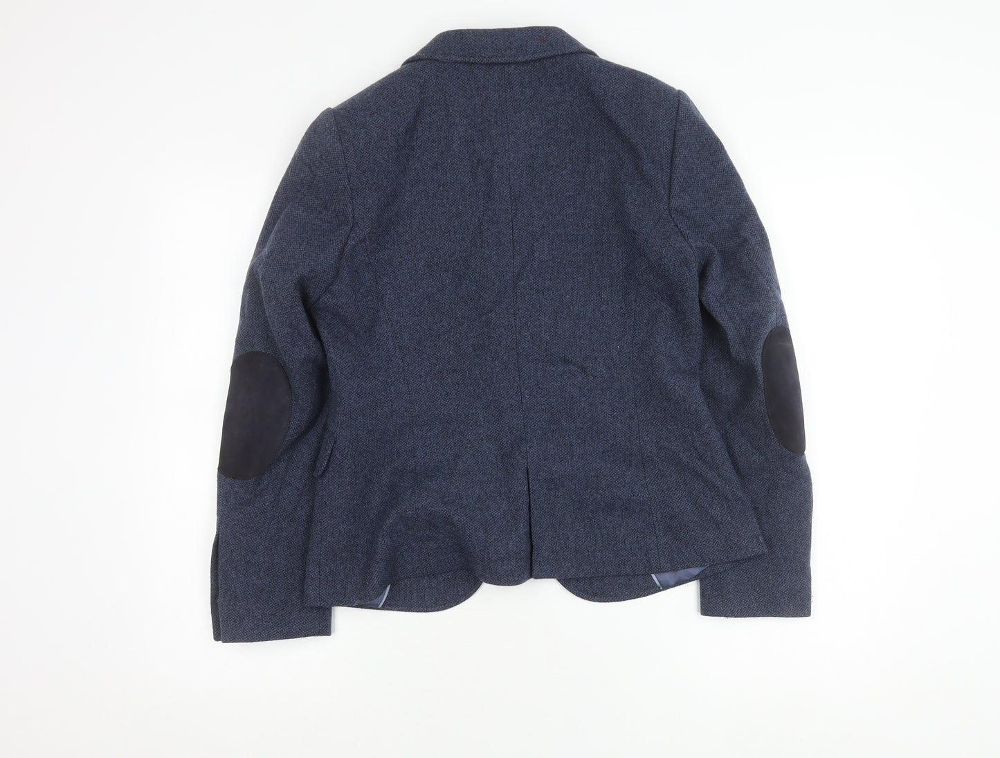 Gant Women's Blue Tweed Wool Blazer UK 12 Regular Fit
