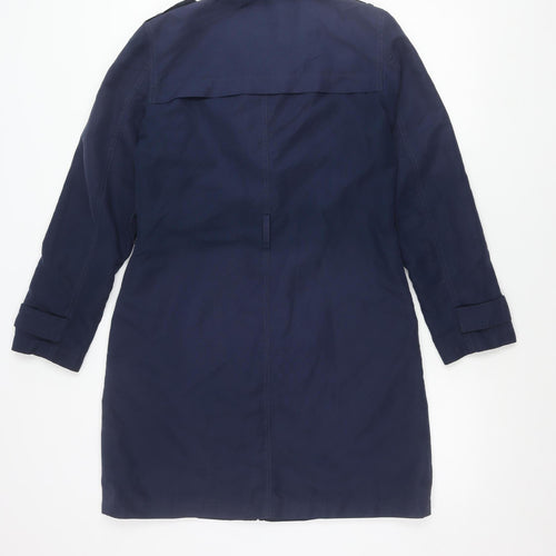 Marks and Spencer Womens Navy Blue Size 10 Polyester Mid-Length Overcoat