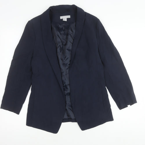 H&M Women’s Blue Size 8 Shawl Lapel Blazer Jacket Workwear
