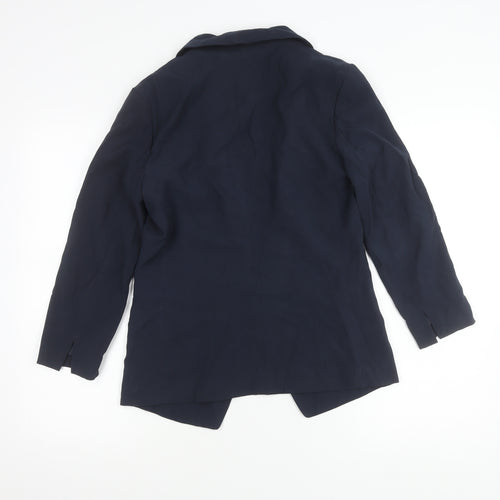 H&M Women’s Blue Size 8 Shawl Lapel Blazer Jacket Workwear
