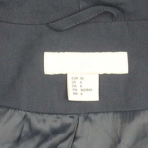 H&M Women’s Blue Size 8 Shawl Lapel Blazer Jacket Workwear