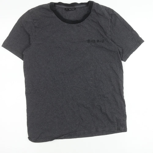 The Kooples Boys Grey XS Graphic Embroidered Cotton T-Shirt