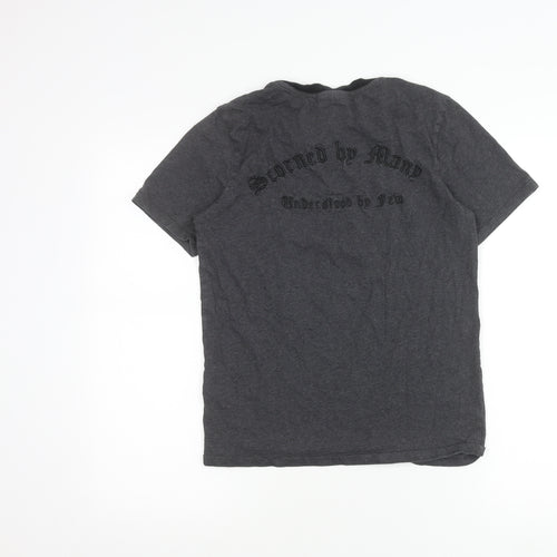 The Kooples Boys Grey XS Graphic Embroidered Cotton T-Shirt