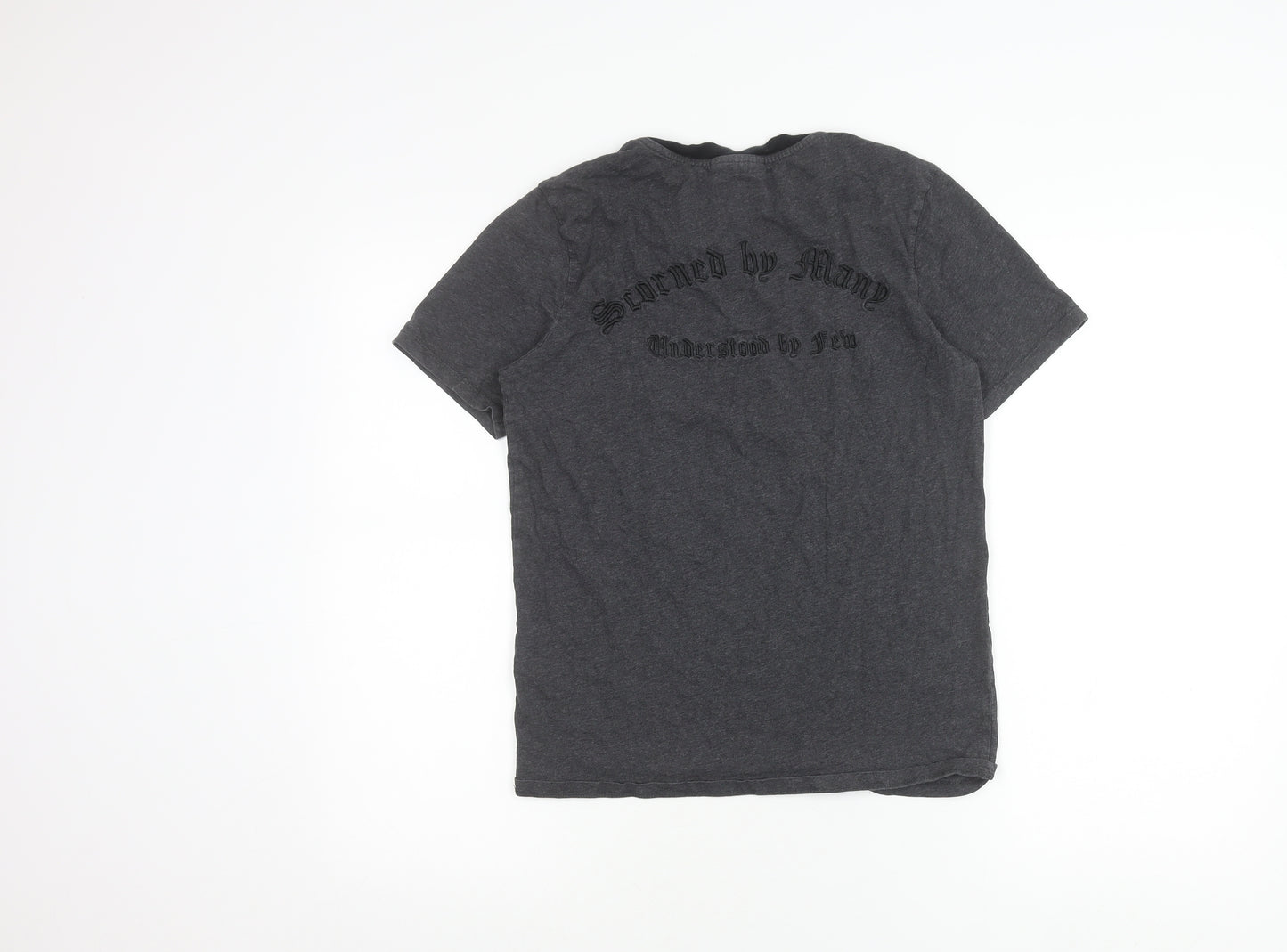 The Kooples Boys Grey XS Graphic Embroidered Cotton T-Shirt