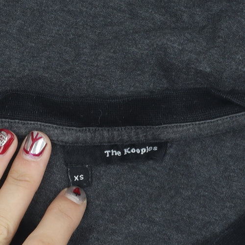 The Kooples Boys Grey XS Graphic Embroidered Cotton T-Shirt