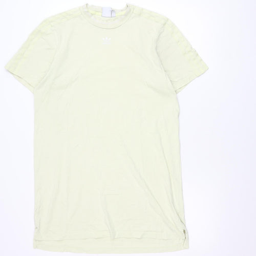 Adidas Womens Green T-Shirt Size 14 Short Sleeve Cotton Blend