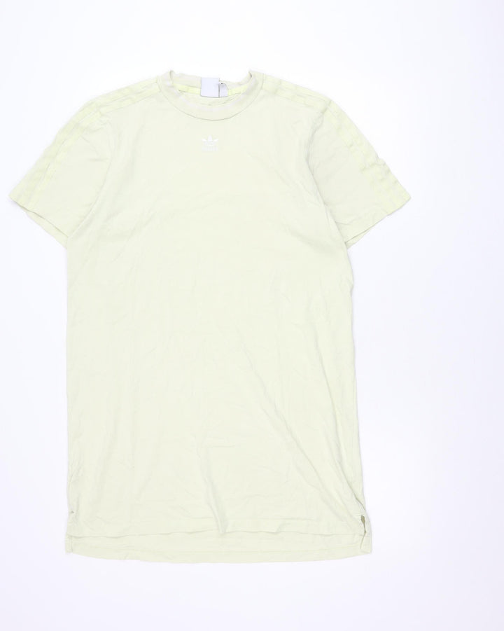 Adidas Womens Green T-Shirt Size 14 Short Sleeve Cotton Blend