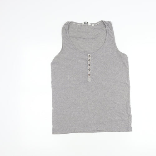 FatFace Womens Grey Tank Top UK 10 Sleeveless Scoop Neck Jersey