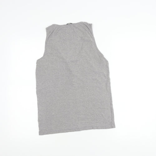 FatFace Womens Grey Tank Top UK 10 Sleeveless Scoop Neck Jersey