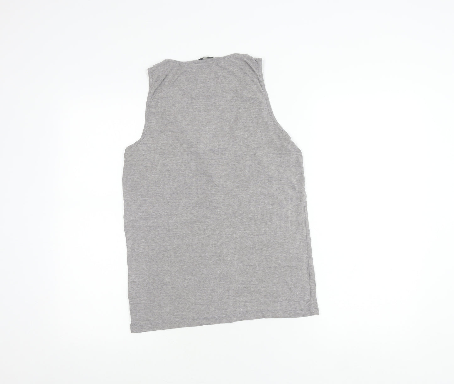 FatFace Womens Grey Tank Top UK 10 Sleeveless Scoop Neck Jersey