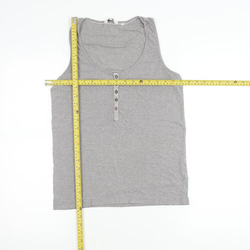 FatFace Womens Grey Tank Top UK 10 Sleeveless Scoop Neck Jersey