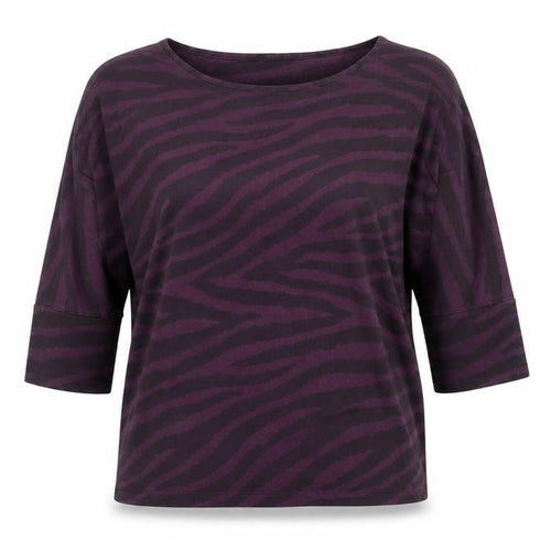 Jaeger Women’s Purple Animal Print T-Shirt M 3/4 Sleeve Jersey Top
