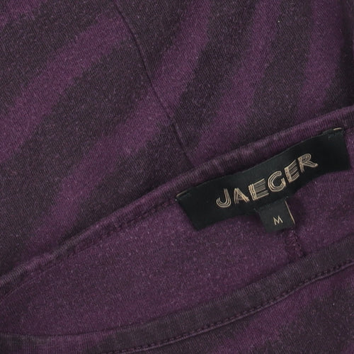 Jaeger Women’s Purple Animal Print T-Shirt M 3/4 Sleeve Jersey Top
