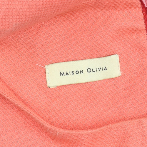 Maison Olivia Women’s Orange Cotton A-Line Sleeveless Dress Size 12