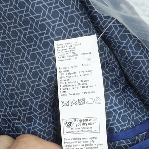 Burton Menswear London Men's Blue 36R Slim Fit Blazer Jacket