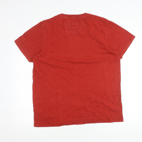 St George by Duffer Men's Red Graphic Biker T-Shirt Size L