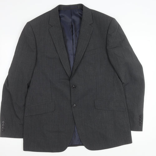 Marks and Spencer Men’s Grey Pinstripe Blazer Jacket 42in Chest Regular Fit