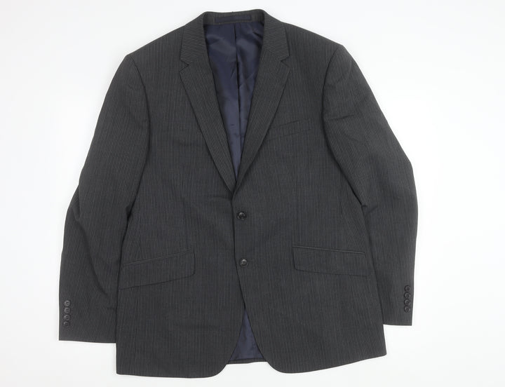 Marks and Spencer Men’s Grey Pinstripe Blazer Jacket 42in Chest Regular Fit