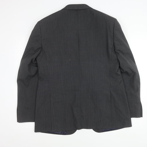 Marks and Spencer Men’s Grey Pinstripe Blazer Jacket 42in Chest Regular Fit