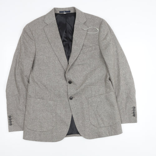 Marks and Spencer Men’s Grey Wool Blend Tweed Blazer Jacket 40” L